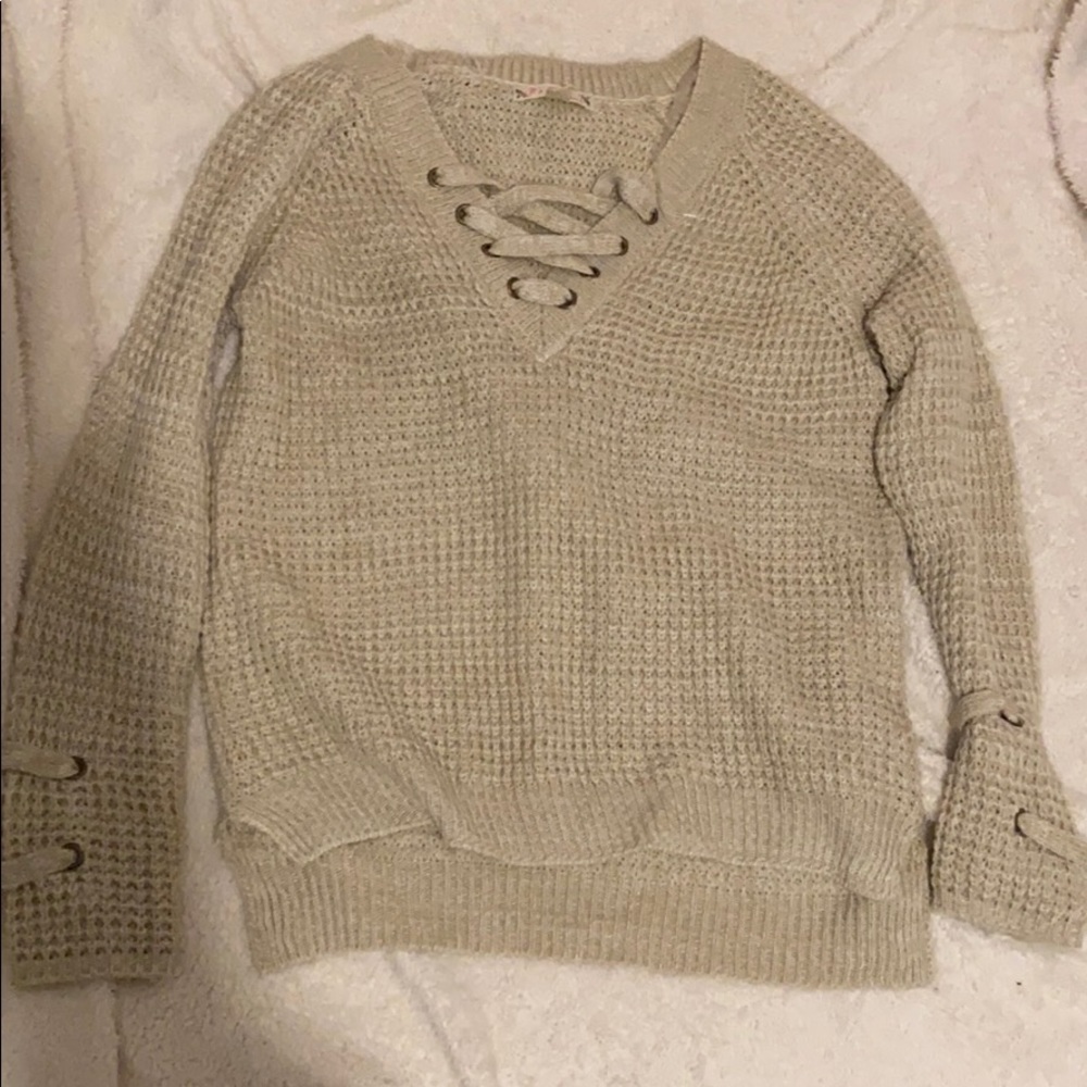 it’s our time tan sweater